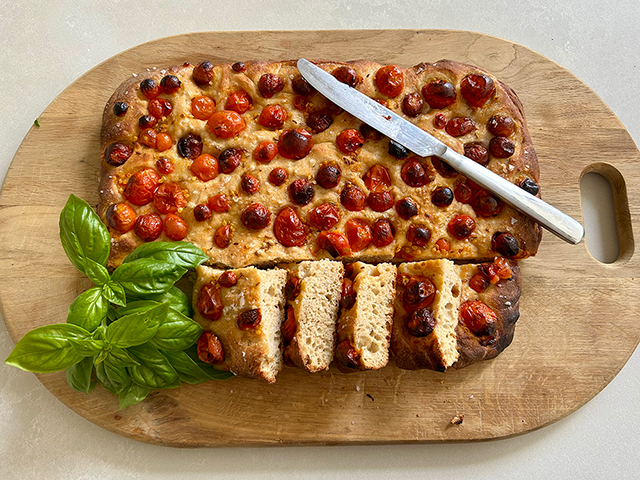 freshly baked tomato and fennel sourdough focaccia<span>.</span>